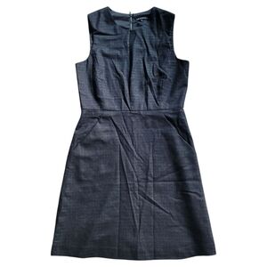 Theory Wool Blend Black Subtle Check‎ Plaid Sleeveless Sheath Dress Size 4